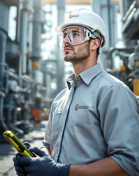 Trabajador con Detector Multigas